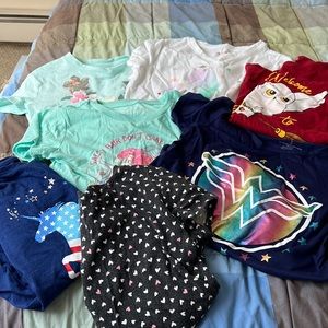Girls shirt sleeve tee shirt bundle size 7, various brands
